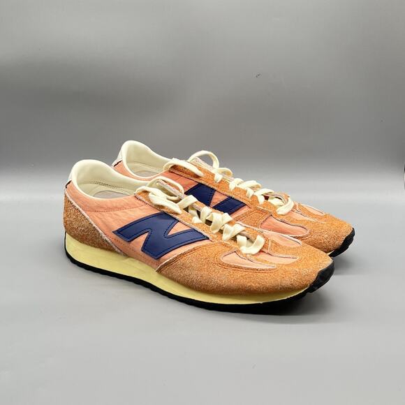 New Balance Shoes Mens 12 Orange Suede Road Running Athletic Sneakers Comfort main image 5